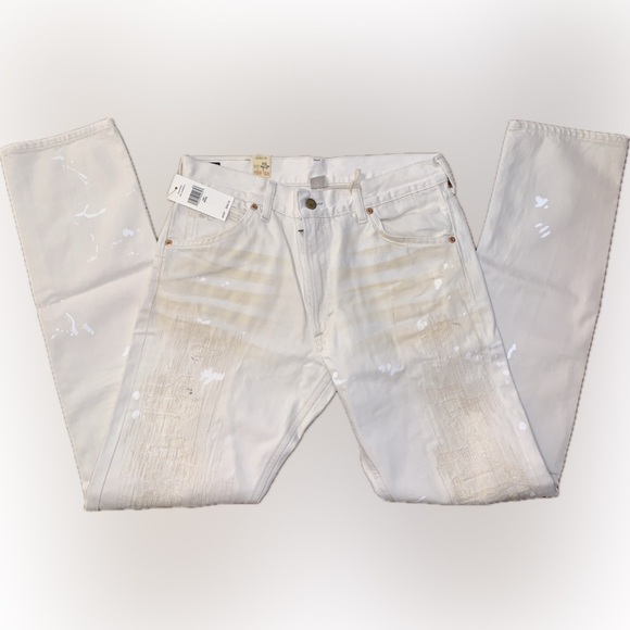 RRL DoubleRL Ralph Lauren High Slim Cream Beige Straight Cowboy Jeans 30x30 Pant - Picture 7 of 13